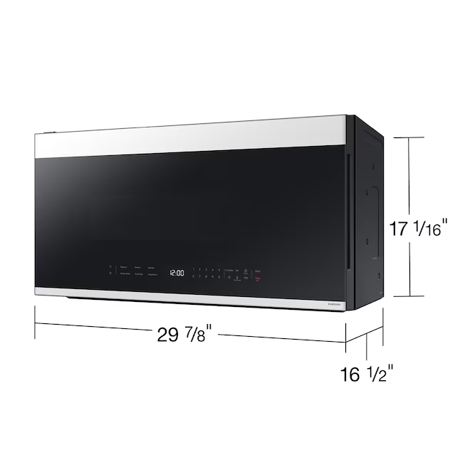 Samsung Bespoke 2.1-cu ft 400-CFM Over-the-Range Microwave with Sensor Cooking (White Glass), ME21DB650012 *BG, MSRP: $549.00, FINAL PRICE: $279.99 + TAX