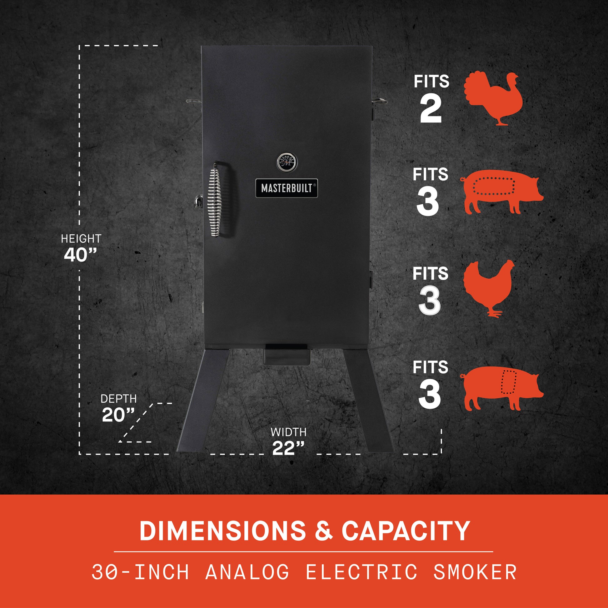 Masterbuilt Analog Smoker 535-Sq. in Black Electric Smoker