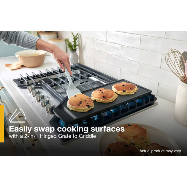 Whirlpool 36-in 5 Burners Stainless Steel Gas Cooktop