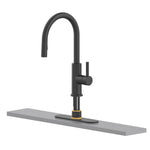 Alpine Reserve Harlow Simplefit Matte Black Single Handle Deck-mount Pull-down Kitchen Faucet with Sprayer (Includes Deck Plate) (Includes Soap Dispenser)