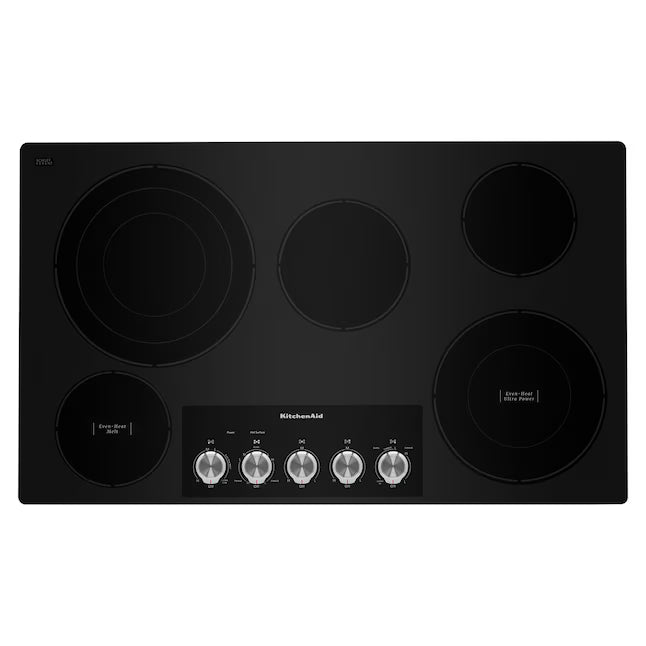 KitchenAid KitchenAid 36-in 5 burners Smooth surface Black Electric Cooktop, KCES556HBL, MSRP: $ 1,699.00, FINAL PRICE: $799.99