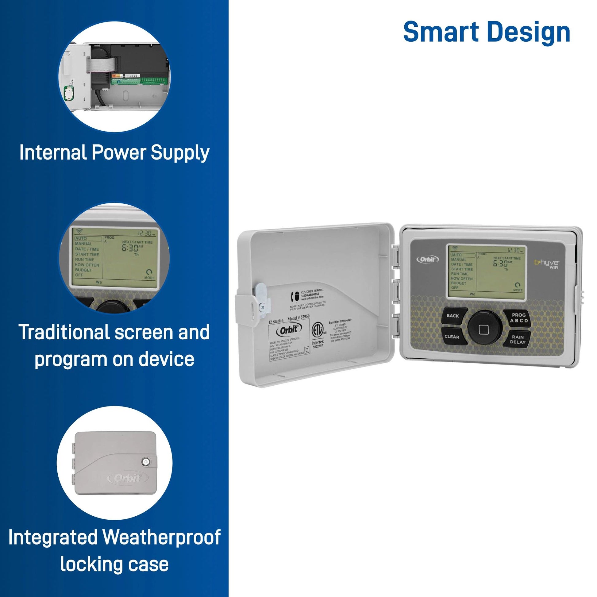 Orbit 6 -Station Digital Wi-Fi Compatible Indoor/Outdoor Smart Compatible Irrigation Timer