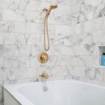 Moen Beric Bronzed Gold 1-handle Handheld 4.8-in Rectangle Bathtub and shower Faucet ( Valve Included )