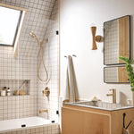Moen Beric Bronzed Gold 1-handle Handheld 4.8-in Rectangle Bathtub and shower Faucet ( Valve Included )
