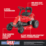 CRAFTSMAN R110 30-in 10.5-HP Single Cylinder Gas Lawn Tractor, CMXGRAM1130035 *JR2510, Retail: $2,049.00, FINAL PRICE: $1,399.99 + TAX