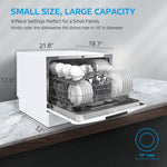 Midea 22-in Portable Countertop dishwasher ( White ) 6 Place Settings with Condensation Dry 52-Decibel Standard Sound Level