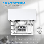 Midea 22-in Portable Countertop dishwasher ( White ) 6 Place Settings with Condensation Dry 52-Decibel Standard Sound Level