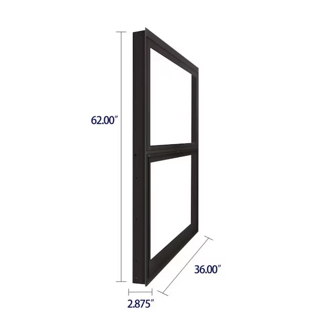 RELIABILT 36-in x 62-in Bronze Exterior Aluminum New Construction Single Hung Window Low-E Single Pane Glass (Half Screen Included), FASHB3662N-IMP, FINAL PRICE: $149.99