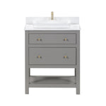 Origin 21 Beal 30-in Gauntlet Gray Semi-recessed Single Sink Bathroom Vanity with White Engineered Stone Top (Fully Assembled), L22097-VS30-GG, FINAL PRICE: $599.99