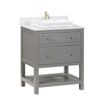Origin 21 Beal 30-in Gauntlet Gray Semi-recessed Single Sink Bathroom Vanity with White Engineered Stone Top (Fully Assembled), L22097-VS30-GG, FINAL PRICE: $599.99