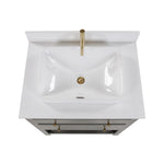 Origin 21 Beal 30-in Gauntlet Gray Semi-recessed Single Sink Bathroom Vanity with White Engineered Stone Top (Fully Assembled), L22097-VS30-GG, FINAL PRICE: $599.99