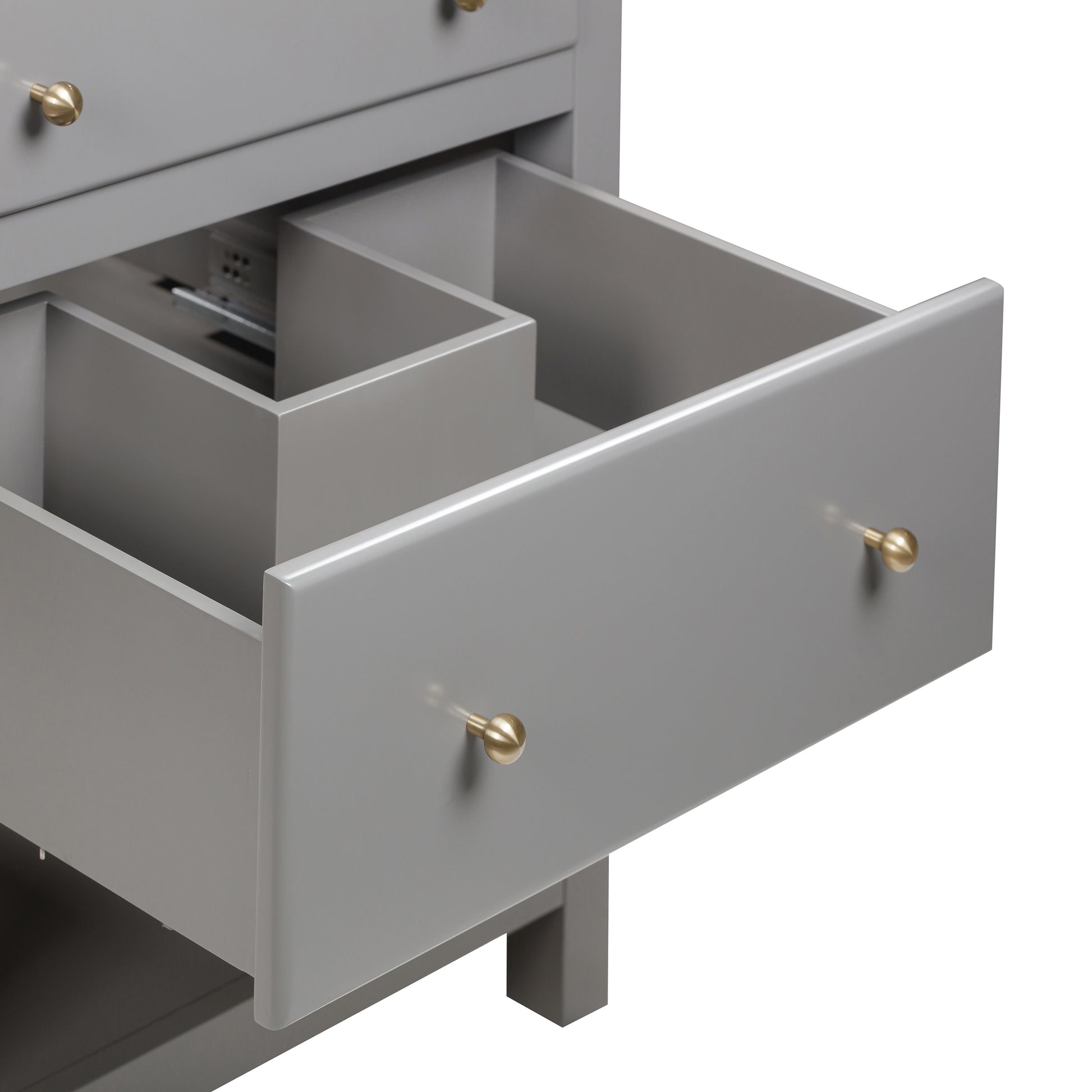 Origin 21 Beal 30-in Gauntlet Gray Semi-recessed Single Sink Bathroom Vanity with White Engineered Stone Top (Fully Assembled), L22097-VS30-GG, FINAL PRICE: $599.99