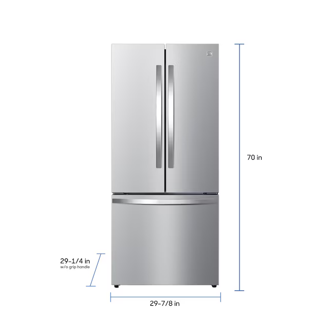 Kenmore Counter-Depth 17.5-cu ft French Door Refrigerator with Ice Maker (Stainless Steel) ENERGY STAR