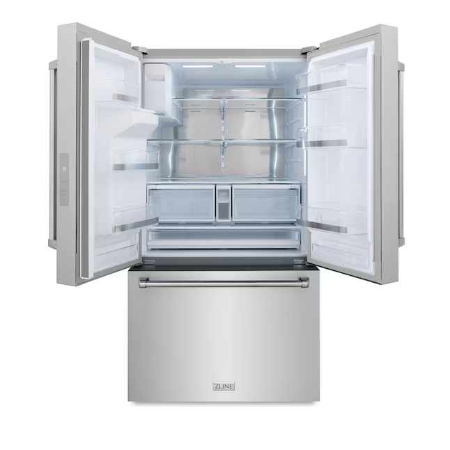 ZLINE KITCHEN & BATH Standard-Depth 28.9-cu ft 3 -Door 36-in Wide with Dual Ice Maker (Stainless Steel)