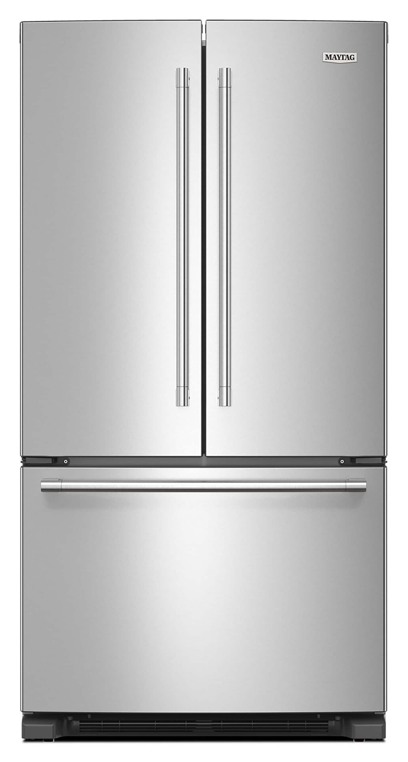 Maytag Standard-Depth 25.2-cu ft 3 -Door 36-in Wide French Door Refrigerator with Ice Maker ( Fingerprint Resistant Stainless Steel )