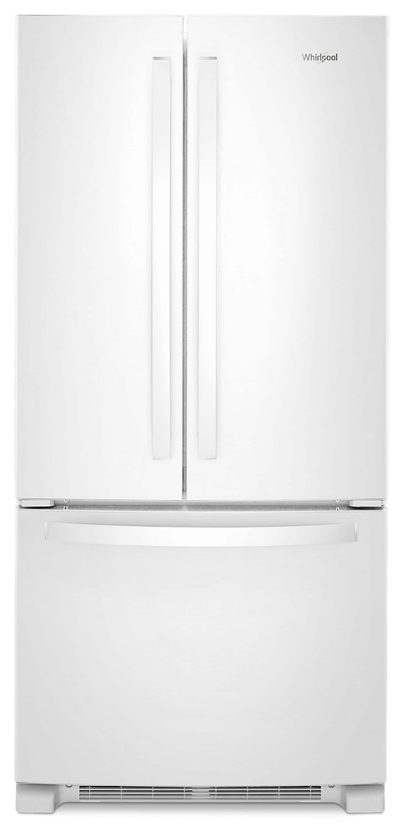 Whirlpool Standard-Depth 22.1-cu ft 3 -Door 35-in Wide French Door Refrigerator with Water Dispenser ( White ) ENERGY STAR Certified