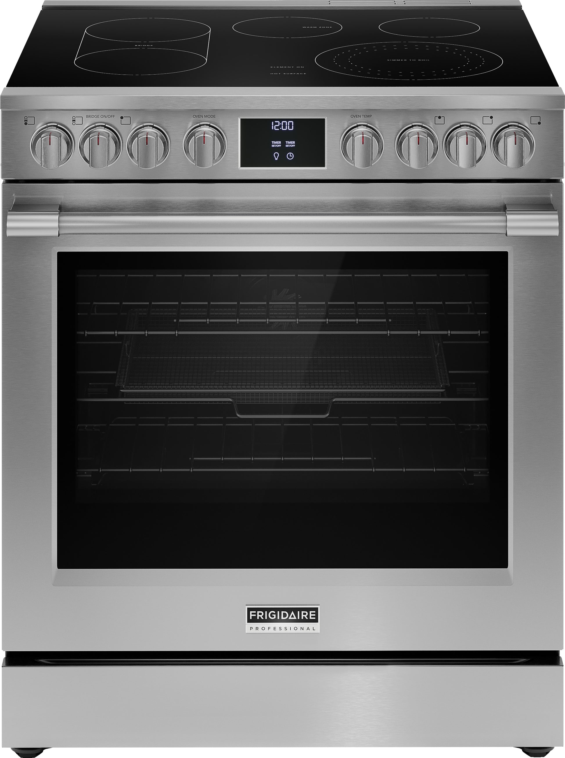 Frigidaire Professional 30-in Glass Top 5 burners 6.2-cu ft Air Fry Convection Oven Slide-In Electric Range with