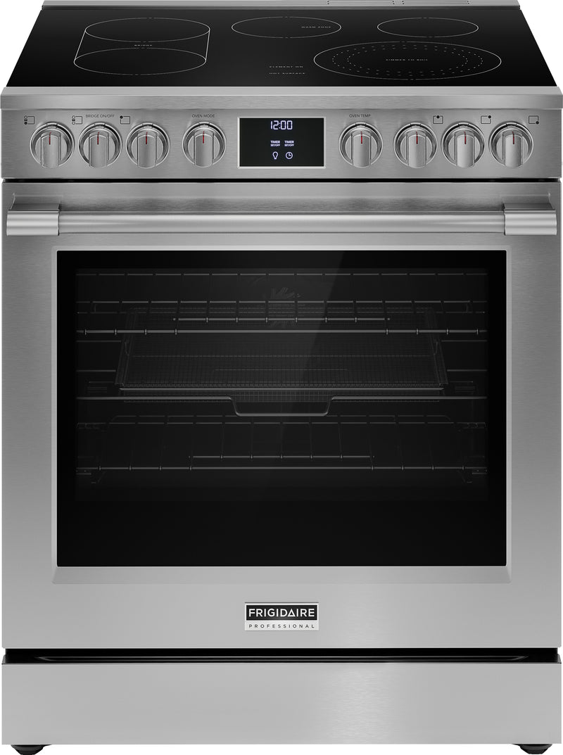 Frigidaire Professional 30-in Glass Top 5 burners 6.2-cu ft Air Fry Convection Oven Slide-In Electric Range with