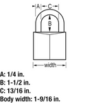 Master Lock Outdoor Keyed Padlock 1-9/16-in Wide x 1-1/2-in Shackle, 140DLF #1358860  *JR2512, Retail: $14.03, FINAL PRICE: $7.99 + TAX