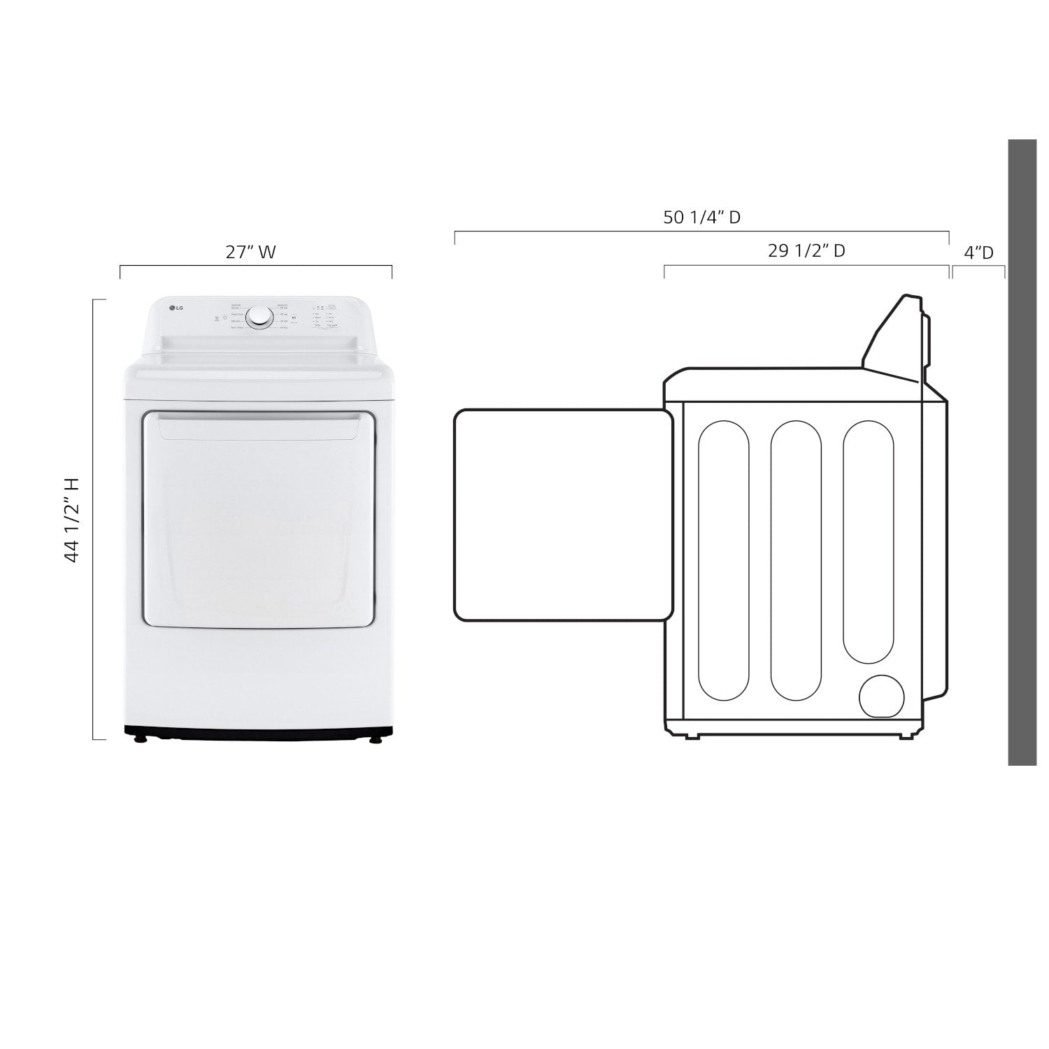 LG 7.3-cu ft Vented Electric Dryer ( White )