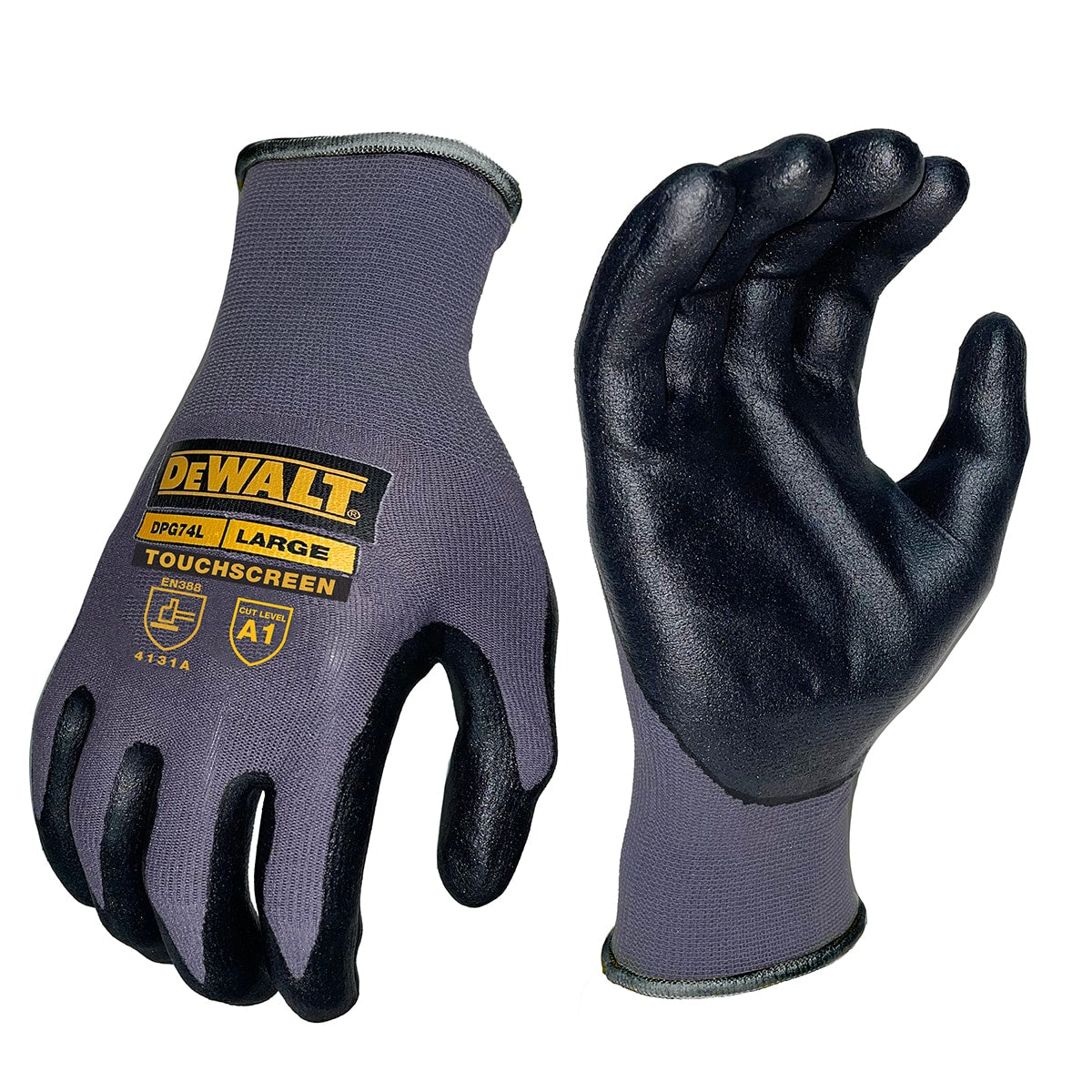 DEWALT Large Gray Nitrile dipped Nylon blend Construction Gloves 1 -Pairs