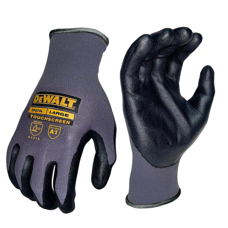 DEWALT Large Gray Nitrile dipped Nylon blend Construction Gloves 1 -Pairs