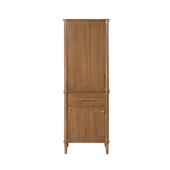 Alpine Reserve Rian 24-in x 72-in x 16-in Golden Walnut Wood Freestanding Soft Close Linen Cabinet, RIAN SU-WW  #5288438 *HD2510, Retail: $1,898.00, FINAL PRICE: $449.99 + TAX