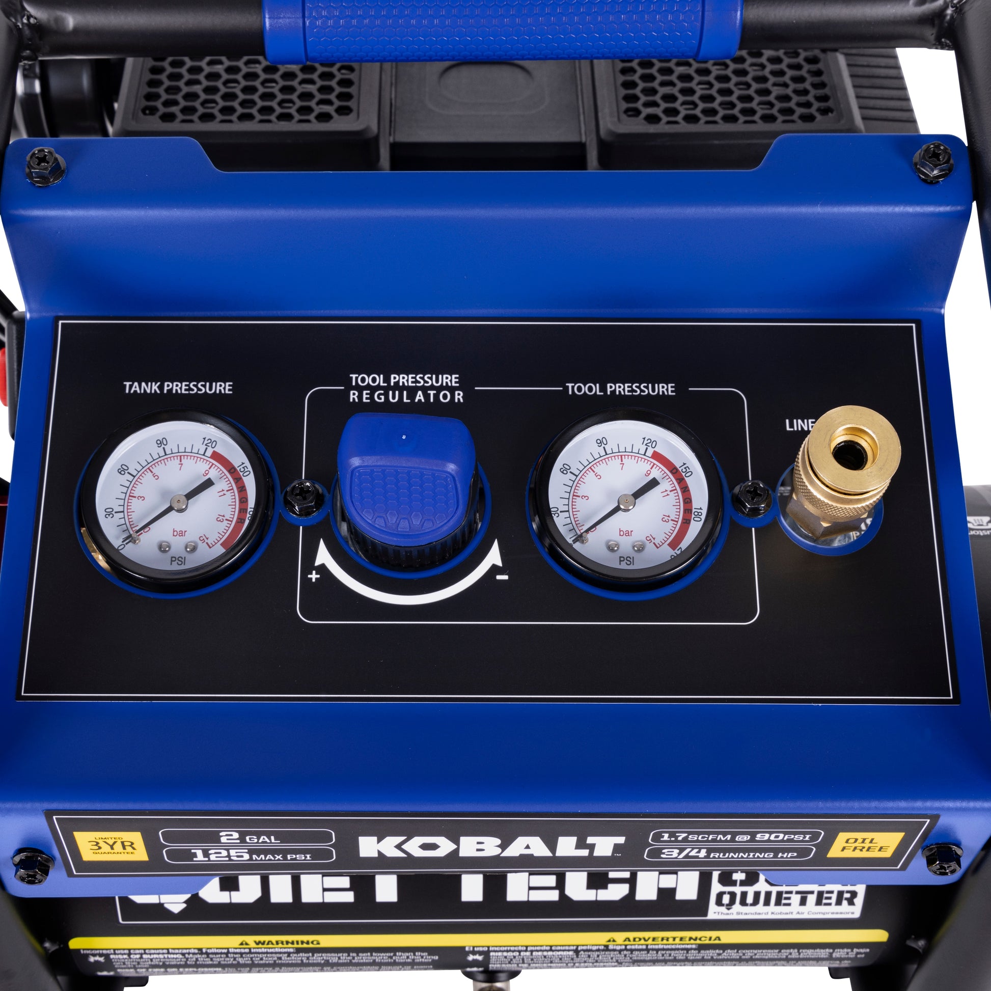 Kobalt QUIET TECH 2-Gallon Portable Electric 125 PSI Hot dog Air Compressor