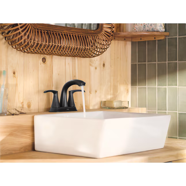 Moen Graeden Matte Black 4-in centerset 2-handle WaterSense High-arc Commercial/Residential