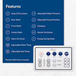 Bio Bidet BB-1000 Plastic White Round Slow Close Feature Heated Bidet Function Toilet Seat, BB1000R DRY  #5986418, Retail: $399.00, Final Price: $199.99 + Tax