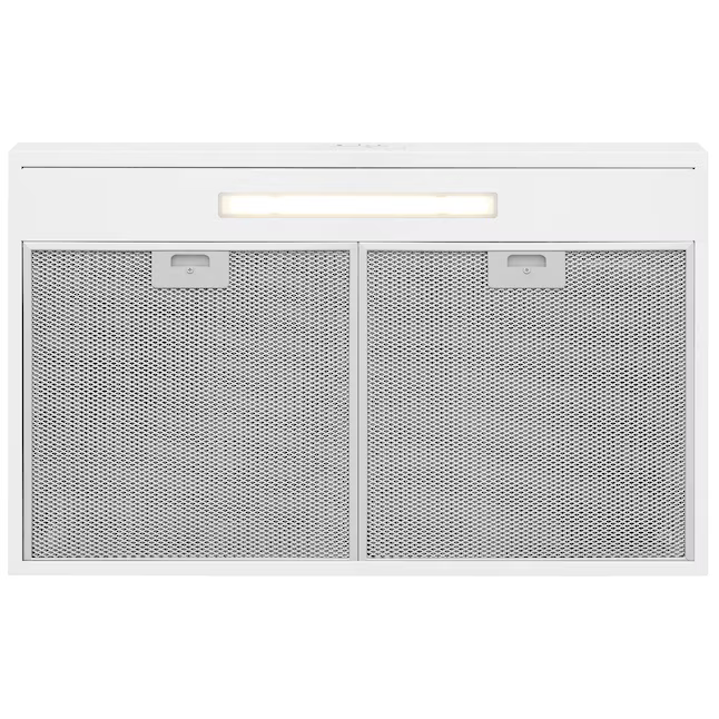 Frigidaire 30-in Convertible 220-CFM White Under Cabinet Range Hood with Charcoal Filter, FCVW3052AW *JR2512, Retail: $249.00, FINAL PRICE: $139.99 + TAX