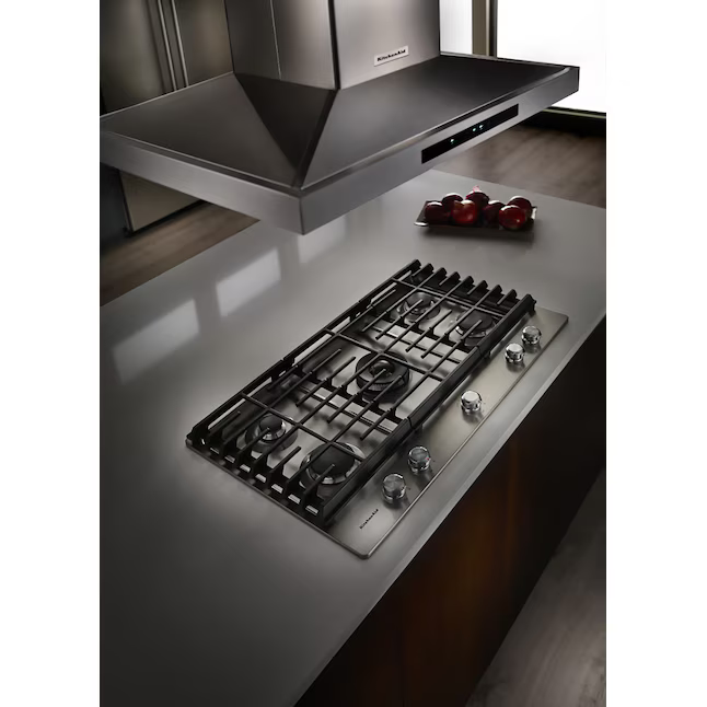 KitchenAid 30-in 5 burners Stainless Steel Gas Cooktop, KCGS550ESS/06 *JR2507, Retail: $1,199.00, FINAL PRICE: $799.99 + TAX