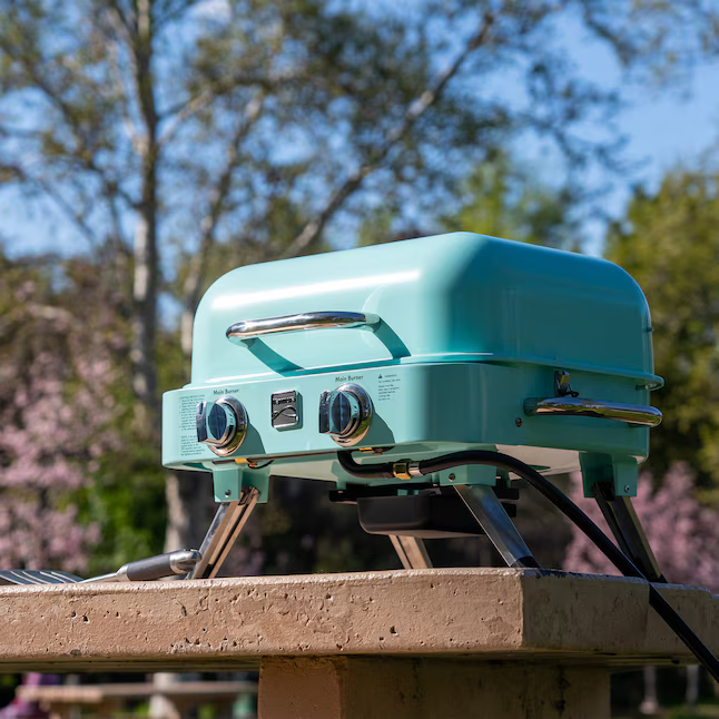 Kenmore Retro 343-Sq. in Turquoise Portable Liquid Propane Grill, KT-R40003-TQ #5692790 *HD2507, [FB297], Retail: $199.99, FINAL PRICE: $119.99 + TAX