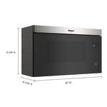 Whirlpool Flush Built-in Design 1.1-cu ft Over-the-Range Microwave with Sensor Cooking (Fingerprint Resistant Stainless Steel), WMMF5930PZ *JR2510, Retail: $754.00, FINAL PRICE: $319.99 + TAX
