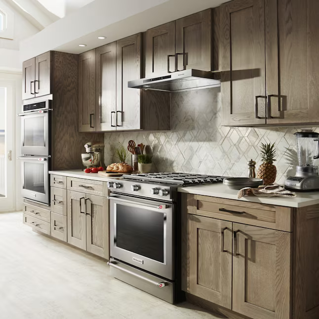 KitchenAid 30-in 5 Burners 5.8-cu ft Self-cleaning Convection Oven Slide-in Natural Gas Range (Stainless Steel)