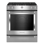 KitchenAid 30-in 5 Burners 5.8-cu ft Self-cleaning Convection Oven Slide-in Natural Gas Range (Stainless Steel)