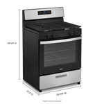 Whirlpool 30-in 4 burners 5.1-cu ft Freestanding Natural Gas Range ( Stainless Steel )