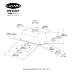 Cosmo 36 inch Ducted 380-CFM Stainless Steel Insert Under Cabinet Range Hood