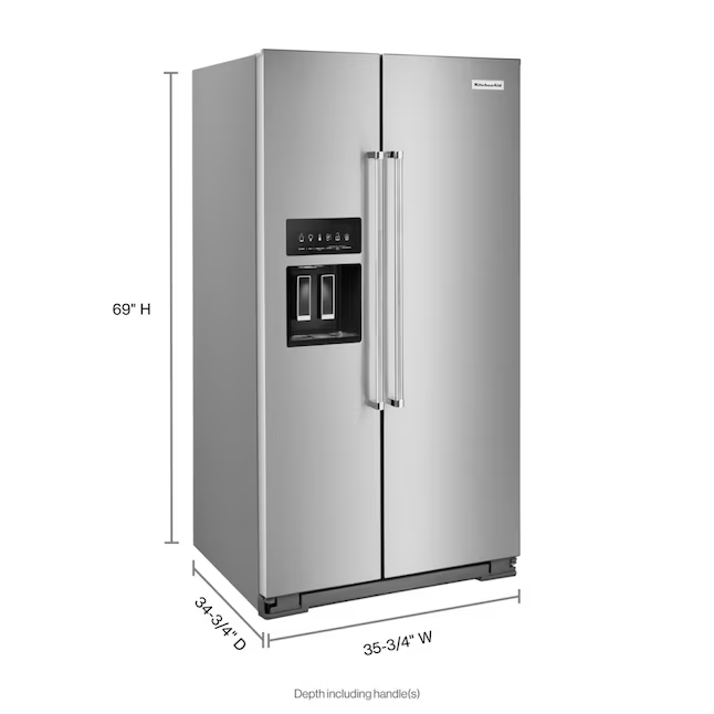 KitchenAid 24.8-cu ft Side-by-Side Refrigerator with Ice Maker - Water and Ice Dispenser (Stainless Steel with Printshield Finish), CLEARANCED