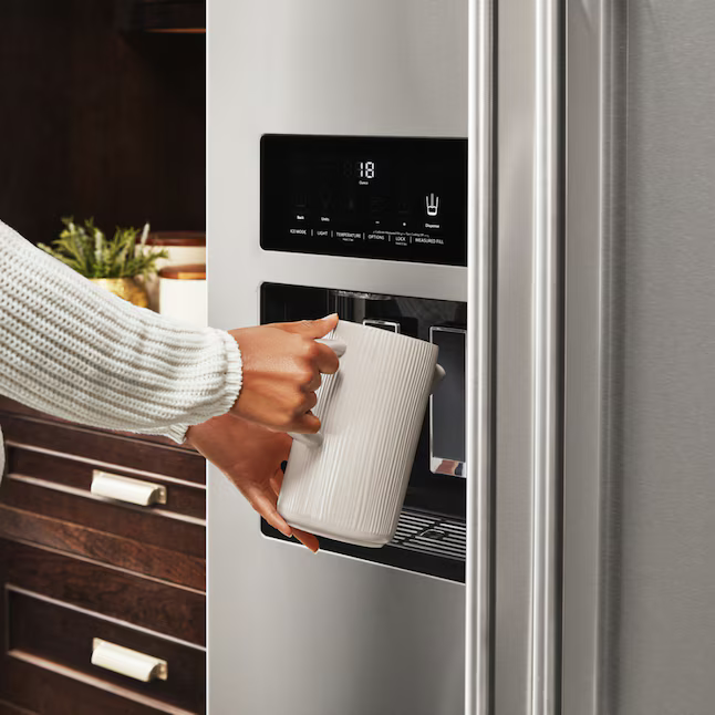 KitchenAid 24.8-cu ft Side-by-Side Refrigerator with Ice Maker - Water and Ice Dispenser (Stainless Steel with Printshield Finish), CLEARANCED