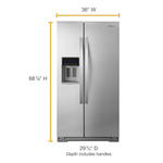 Whirlpool 20.6-cu ft Counter-Depth 36-in Wide Side-by-Side Refrigerator with Ice Maker ,Water and Ice Dispenser ( Fingerprint Resistant Stainless Steel )