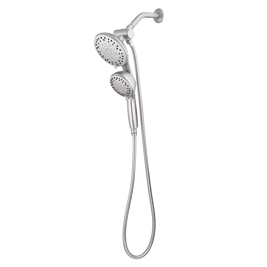 allen + roth Galway 6 -Spray Brushed Nickel 5-in Round Shower Head with Handheld Combo 1.8