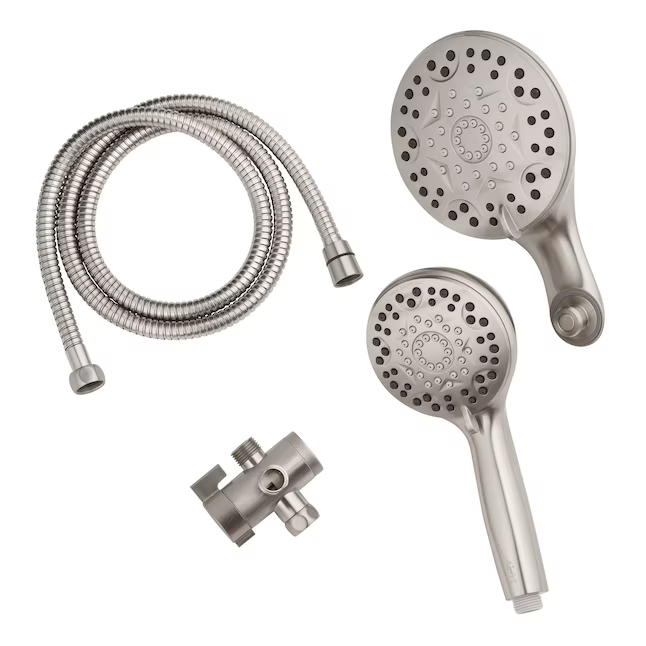 allen + roth Galway 6 -Spray Brushed Nickel 5-in Round Shower Head with Handheld Combo 1.8