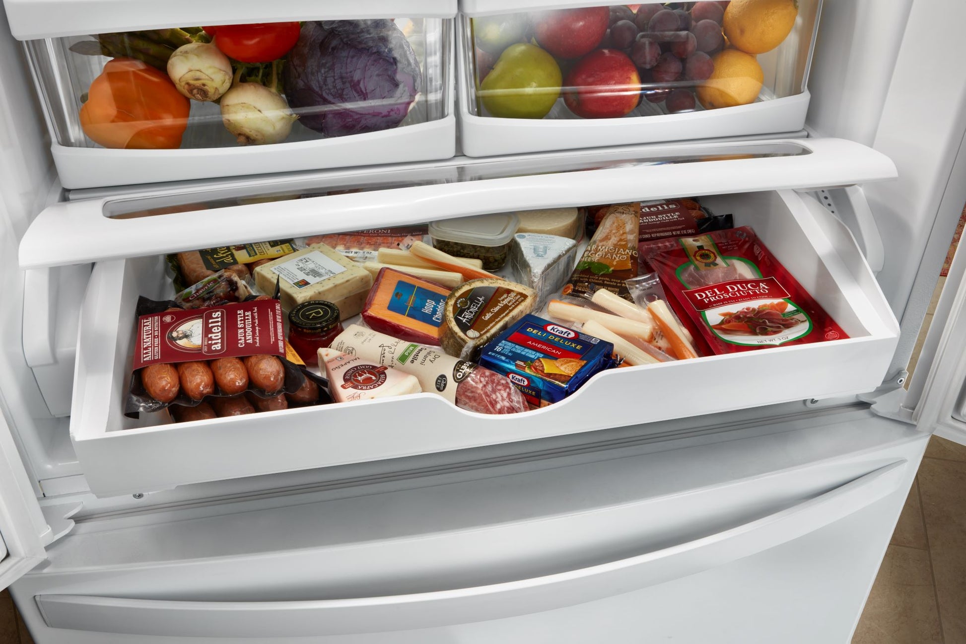 Whirlpool Standard-Depth 22.1-cu ft 3 -Door 35-in Wide French Door Refrigerator with Water Dispenser ( Stainless Steel ) ENERGY STAR Certified