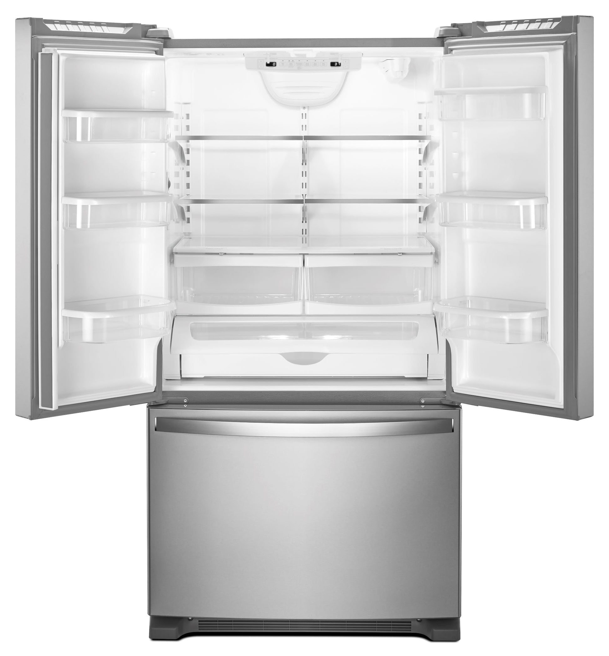 Whirlpool Standard-Depth 22.1-cu ft 3 -Door 35-in Wide French Door Refrigerator with Water Dispenser ( Stainless Steel ) ENERGY STAR Certified