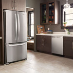 Whirlpool Standard-Depth 22.1-cu ft 3 -Door 35-in Wide French Door Refrigerator with Water Dispenser ( Stainless Steel ) ENERGY STAR Certified
