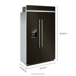 KitchenAid 25.1-cu ft Counter-Depth 41-in Wide Side-by-Side Refrigerator Built-In ,Water and Ice Dispenser ( Black Stainless Steel