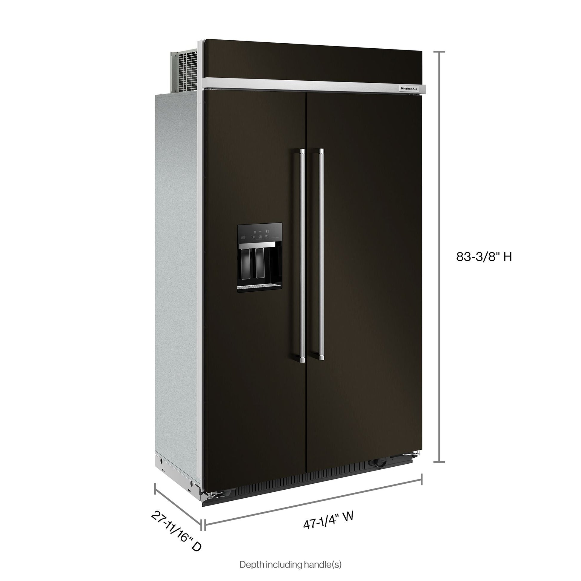 48 in. 29.4 cu. ft. Countertop Depth Side-by-Side Refrigerator in Black Stainless Steel with Print Shield Finish