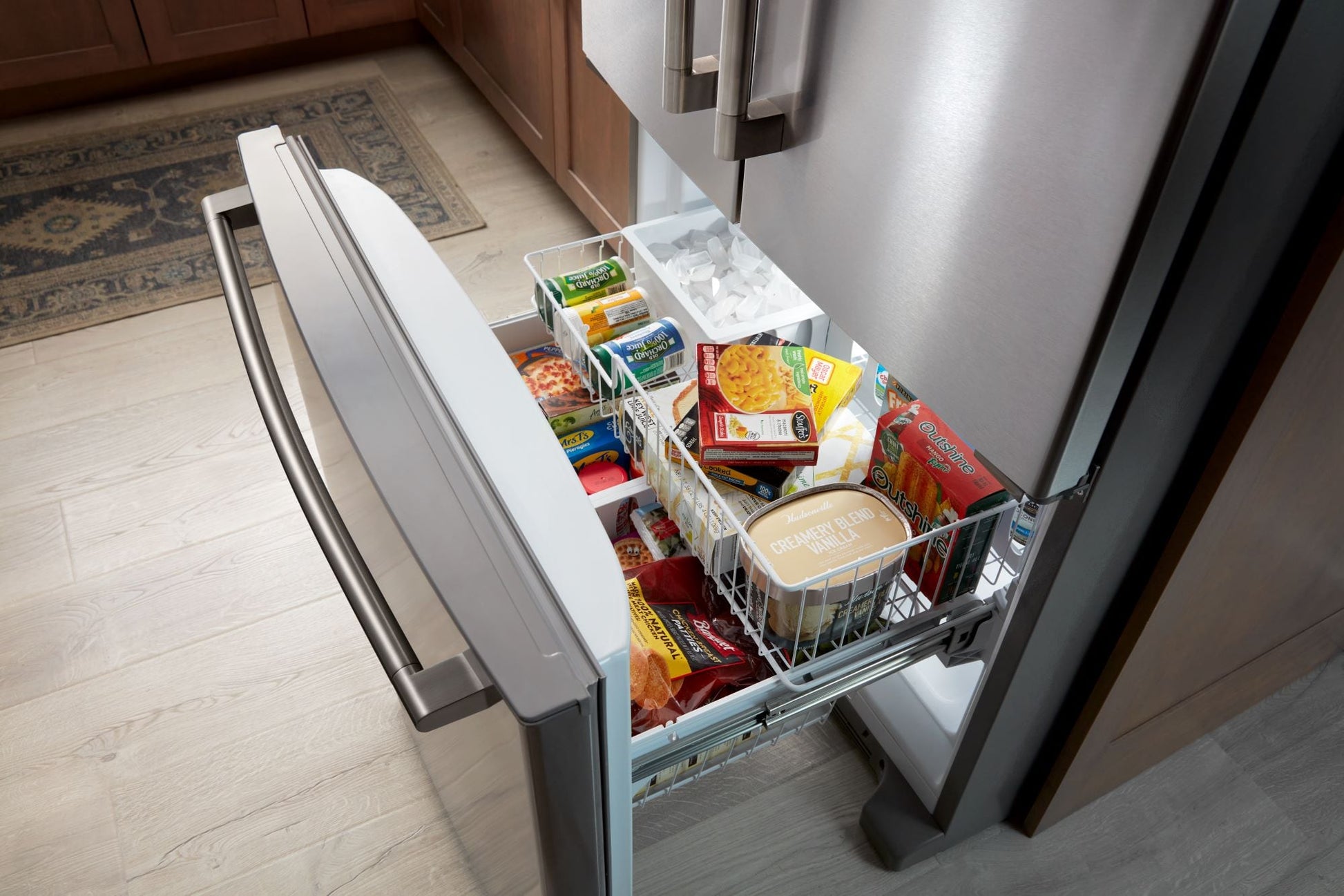 Maytag Standard-Depth 25.2-cu ft 3 -Door 36-in Wide French Door Refrigerator with Ice Maker ( Fingerprint Resistant Stainless Steel )