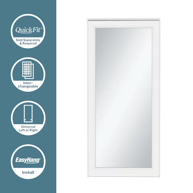 LARSON Signature Selection 32-in x 81-in White Aluminum Reversible Hinge Storm Door Full-view with Interchangeable Screen (Handle Not Included), 14904031  #758238 *JR2508, Retail: $254.00, FINAL PRICE: $149.99 + TAX